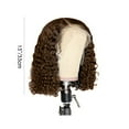 thumbnail image 2 of Wig with Bangs, Wigs for Women, Small Roll Front Lace Mesh Button Mesh Wrap Stick Soft,Human Hair Wig, Wavy Lace Front Wig, Pre Combed HD Front Black Female Curly Wig, 13 Inches, 2 of 2