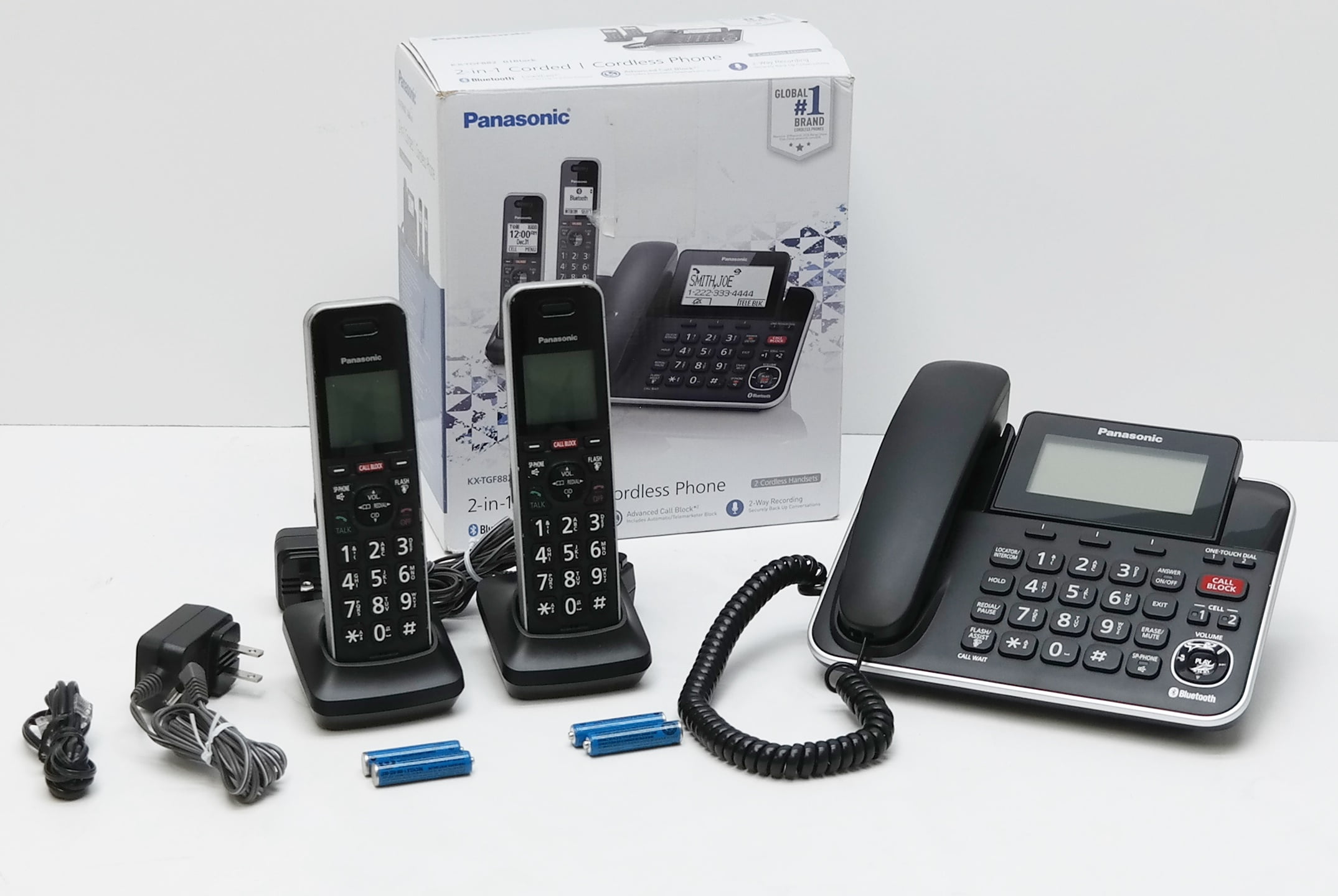 USED Panasonic KXTGF882B Corded/Cordless Phone Black