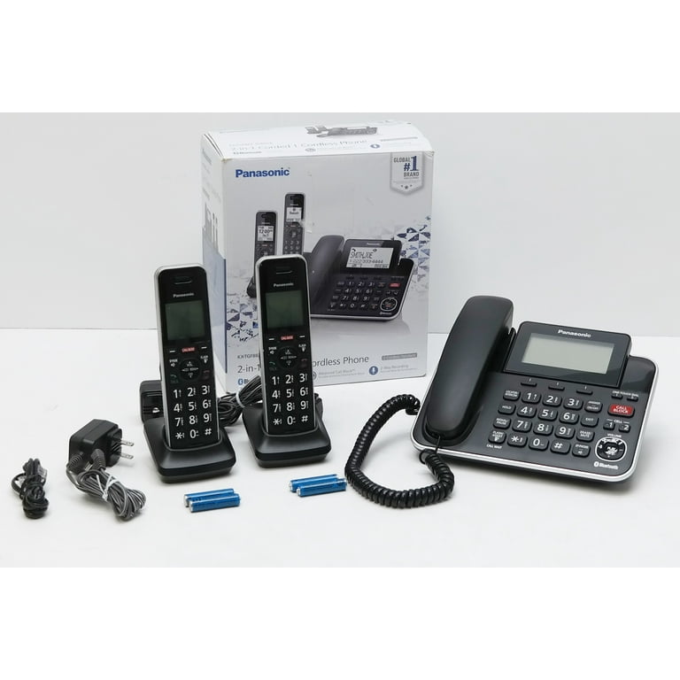 PANASONIC CORDED/CORDLESS PHONE SYSTEM W/ ANSWERING MACHINE, 55 OFF