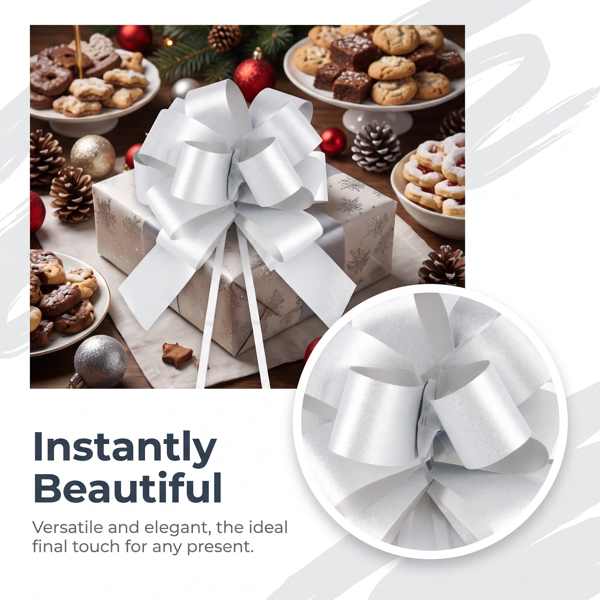 Unique Bargains Multi-Layered Star Bows for Decoration and Gift Wrapping Purposes Silver