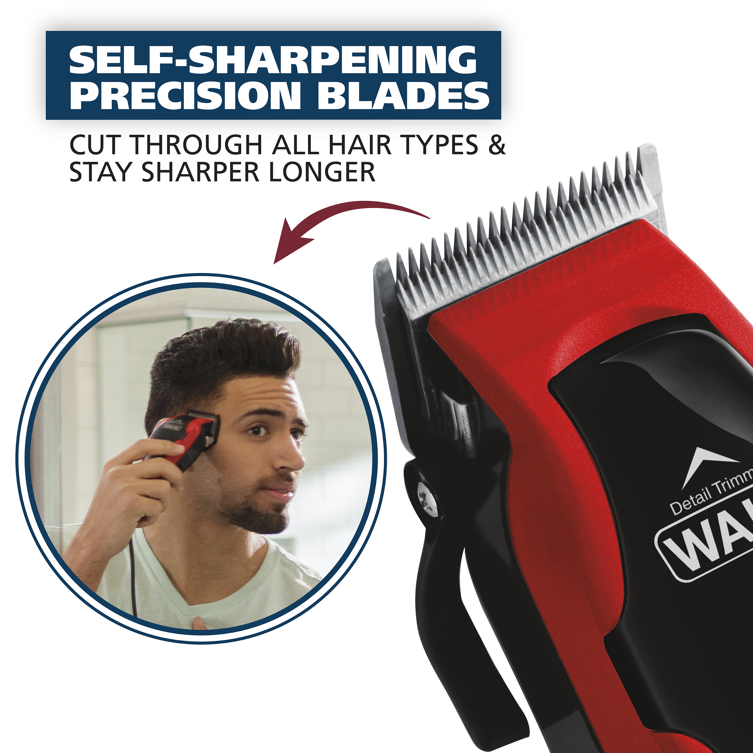 Wahl Clipper Self-Cut Hair and Haircutting Lever, Taper Clipper Clipping,  Kit Adjustable Compact Groo ＆ Personal 12 Personal for Trimming with Guards 