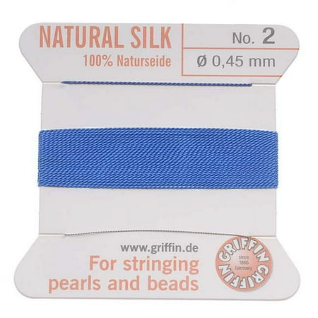 Griffin Silk Beading Cord & Needle Sz 2 Med. Blue