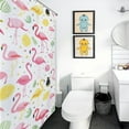 thumbnail image 4 of Flamingo Pattern Waterproof Polyester Quick-Drying Shower Curtain for Bathroom with 12 Hooks, 4 of 6