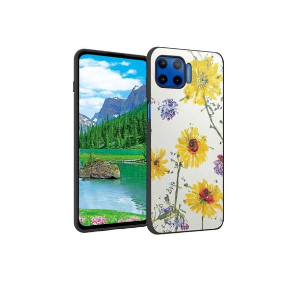 Floral-MIni-240 Phone Case, Degined for Moto One 5G Case Men Women, Flexible Silicone Shockproof Case for Moto One 5G