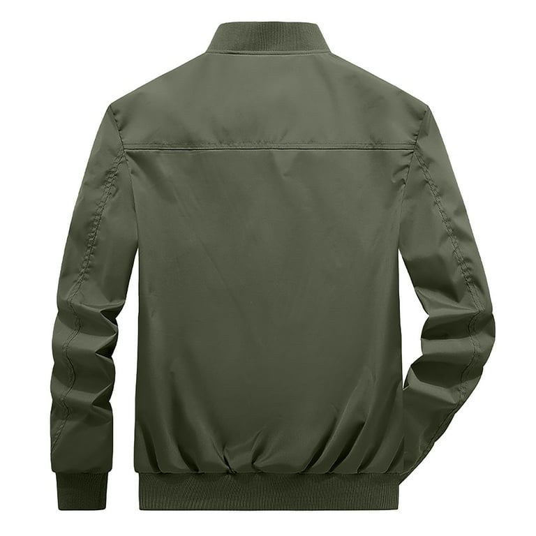 ZCFZJW Men's Lightweight Bomber Jacket with Zipper Pocket