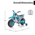 thumbnail image 6 of LUIBAS 12V Kids Ride On Electric Motorcycle, Battery Powered Electric Dirt Bike, Off-Road Street Bike Ride on Car with Training Wheels, Spring Suspension, High/Low Speeds, Built-in Music, Blue, 6 of 6