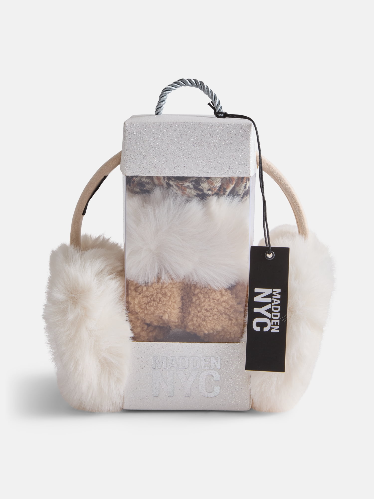 MNYC Women's Earmuff w/ Scrunchie Set Tan Multi