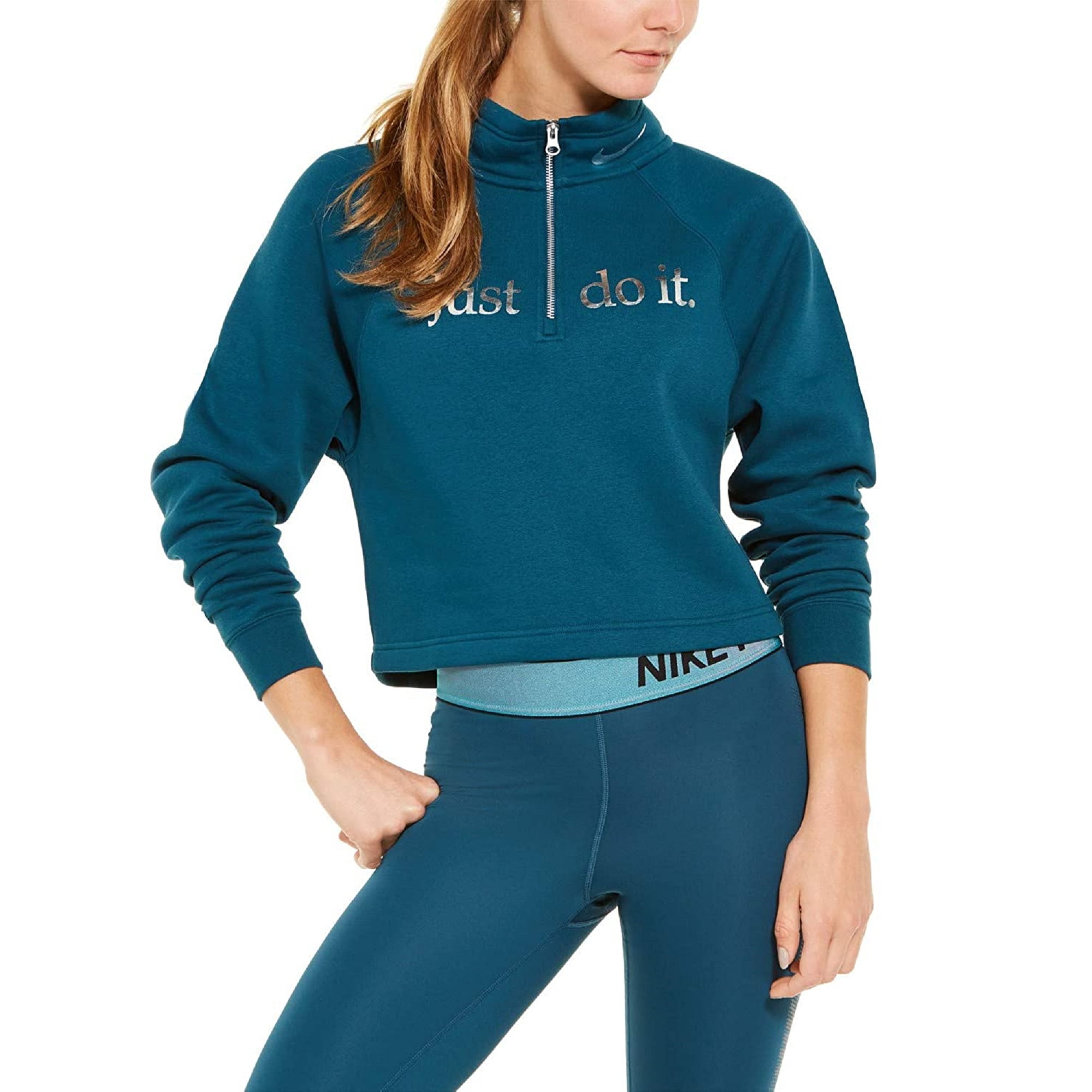 turquoise nike quarter zip