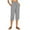 Grey, variant on Capri Pants for Women Cotton Linen Summer Casual Elastic High Waisted Straight Leg Cropped Pants with Pockets