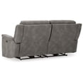 thumbnail image 4 of Bowery Hill Contemporary 2-Seat Faux Leather Reclining Sofa in Gray, 4 of 7