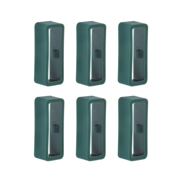 6uds Reloj Correa Lazo Cierre Anillos 18mm Caucho Reloj Soporte Guardián Silicona para Reloj Correa, Oscuro Verde