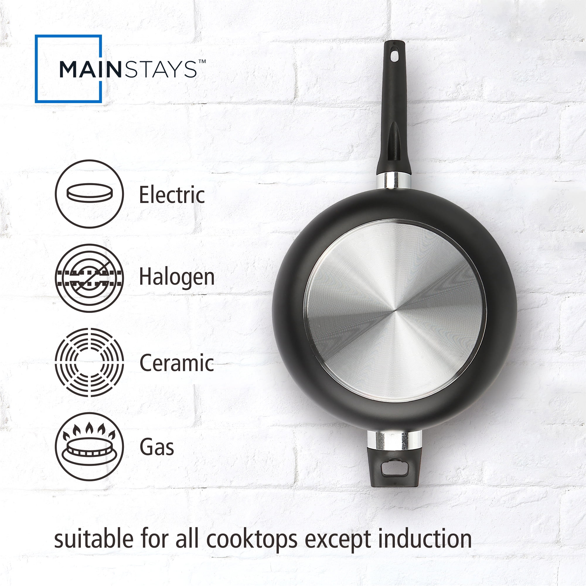 Mainstays Aluminum Nonstick Jumbo Aluminum Cooker Skillet