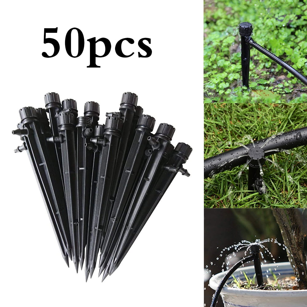 50PCS Micro Drip Irrigation Watering Cooling Emitter Drippers Sprinklers Plants 