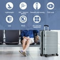 thumbnail image 3 of Keytang Lightweight Hardside Expandable Spinner Wheels Luggage Suitcase W/TSA Lock 3-Piece Set，Silver, 3 of 6