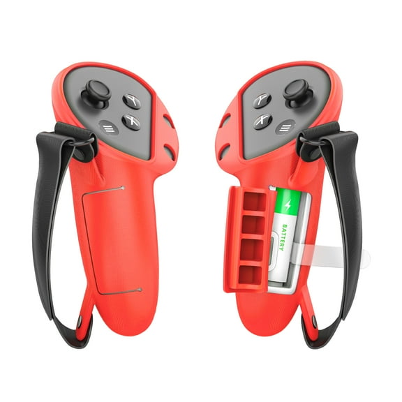 Baoyemes VR accessories for Oculus/Meta Quest 3, silicone anti slip handle cover, easy to replace battery, adjustable finger strap