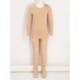 thumbnail image 5 of Linjinx Kids Girls Base Layers Warm Underwear Set Long Sleeve Fleece-Lined Undergarments Undershirt A Nude M, 5 of 7
