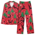 thumbnail image 4 of VBTAPA Christmas Pajama Sets for Women Cute Xmas Printed Long Sleeve Lounge Pjs Set Button Down Shirts Elastic Waist Bottoms 2 Piece Jammies Sets Holiday Sleepwear Hot Pink XXXL, 4 of 5