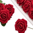 thumbnail image 4 of Artificial Flowers 25pcs Fake Roses with Stems and 2 leaves for DIY Wedding Bouquets Party Decor, 4 of 5
