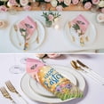 thumbnail image 3 of Pink Happy Easter Cloth Napkins, Spring Easter Eggs Floral Wooden Washable and Reusable Dinner Napkins Set of 6, Table Napkin for Kitchen Party Birthday Wedding Hotel Housewarming 20"x20", 3 of 9