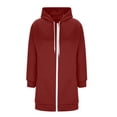 thumbnail image 6 of Women Long Zip Up Hoodie Sevevn Oversized Soft Fleece Casual Hooded Jacket Multiple Colors L-XXXXL Daily Wear, 6 of 9