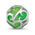 thumbnail image 4 of Reflection Beads Sterling Silver Reflections Green Filigree Enameled Bead, 4 of 7