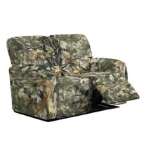 TSOVTHRID Forest Camo Hunting Print Love Seat Covers for 2 Cushion Couch Loveseat Recliner Cover 6 Pieces Washable Couch Covers Stretch Sofa Slipcover Pets Dogs