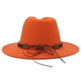 thumbnail image 4 of Clásico estilo étnico de ala plana fedora mujeres hombres británicos jazz viaje al aire libre sombrero de lana caqui simple casual metal metal pluma sombrero de fieltro, 4 of 4
