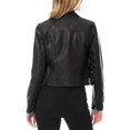 thumbnail image 3 of USTRADEENT Women's Long Sleeve Zipper Closure Moto Biker Real Lambskin Leather Jacket, 3 of 3
