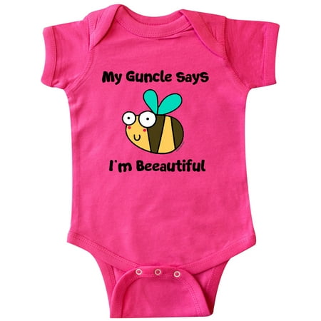 

Inktastic Bee Guncle Says I m Beautiful Gift Baby Boy or Baby Girl Bodysuit