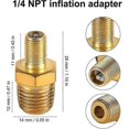 thumbnail image 2 of Brass 1/4" NPT to Schrader Valve Adapter for Air Pump 2pcs Pack, 2 of 5