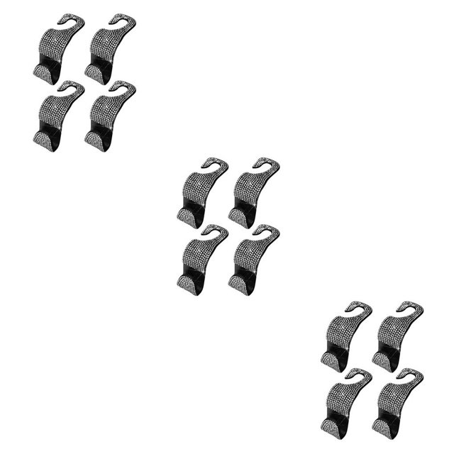 Gancho para Reposacabezas Riwesomey 4 Piezas Reutilizable 2 en 1 Soporte para Colgar Blanco