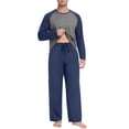 thumbnail image 2 of MINTREUS Men's Pajama Set Lightweight Sleepwear Long Sleeve Shirts and Bottoms Soft Comfy Pjs with Pockets S-4X, 2 of 6