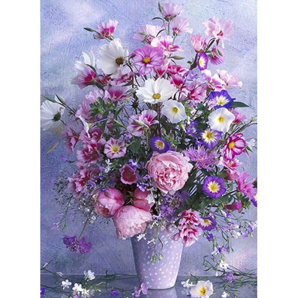 Diamante (DB5288) 5D DIY Flores Redondas Pintadas LD162 50x70cm Hugtrwg Para estrenar