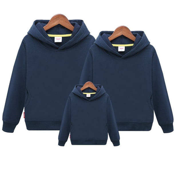 Primavera Otoño Familia Trajes a juego Suéter Padre Madre Hijo Hija Ropa Mamá Papá Niño Niña Sólido Sudadera con capucha Chaquetas familiaresAdulto (3XL) Gao Jinjia LED