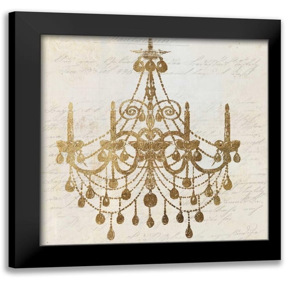 Wilson, Aimee 12x12 Black Modern Framed Museum Art Print Titled - Golden Chandelier II