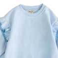 thumbnail image 6 of Frostluinai Girls Crewneck Sweatshirts Ruffle Trim Long Sleeve Cotton Pullover Basic Solid Color Sweat Shirt Fall Clothes 2-12 Years, 6 of 7