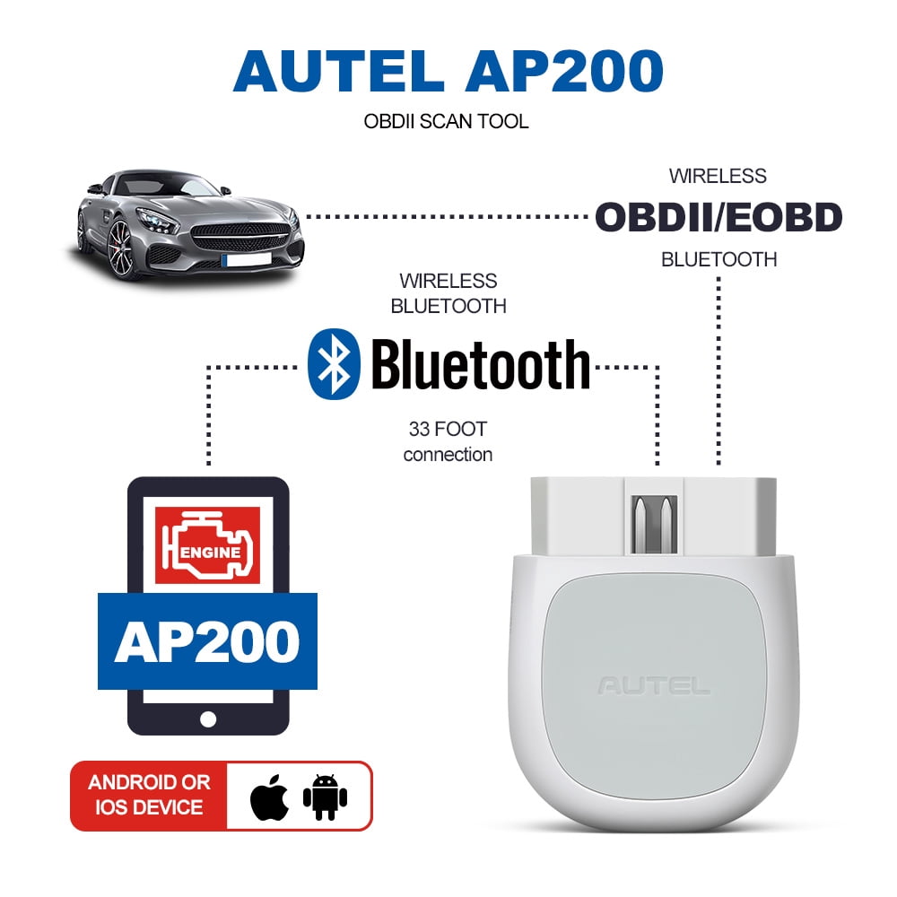 AUTEL MaxiAP AP200 Bluetooth OBD2 Code Reader with Full System Diagnoses