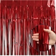 thumbnail image 4 of LQQBOX 3 Pack Red Metallic Tinsel Foil Fringe Curtains, Photo Booth Backdrop Streamer Curtain Photo Booth Props for Bachelorette Party, Birthday, Graduation, Christmas Decor (3.28 x 6.56 FT), 4 of 7