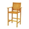 Achla OFC-06 Eucalyptus Chair Outdoor Bar Stool - Natural Oiled