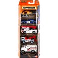 thumbnail image 1 of Vehículos de juguete Matchbox MBX Rescue V, paquete de 5 unidades, 1:64, 1 of 1