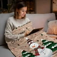 thumbnail image 5 of Christmas Snowman Flannel Blanket for Bed,Travel and Camping, Winter Pine Trees Xmas Snow Wood Grain Super Soft Cozy Blanket for All Seasons 60"x80", 5 of 9