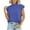 Blue, variant on Casual Top for Women Long Neck Color Ting Short Sleeved Couple Shirts,White,S