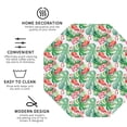 thumbnail image 4 of Pofeuu Flamingo And Monstera Print Leather Coasters Set of 6, Round Cups Mugs Mat Pad for Home Kitchen Heat Resistant Drink Coasters,Octagon, 4 of 7