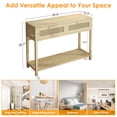 thumbnail image 4 of Ktaxon Modern Console Table, 40" Rattan Entryway Table with Storage Shelf & 2 Drawers for Living Room Hallway Foyer Bedroom Office, Natural, 4 of 7
