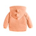 thumbnail image 4 of Povozer Toddler Zip up Hoodie Kids' Soft Sherpa Fleece Sweatshirt for Girls(Orange,18-24M), 4 of 4