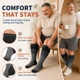 thumbnail image 4 of CAMBIVO Plus Size Compression Socks, Extra Wide Calf 15-20mmHg Knee High Support Stockings for Women Men, Swelling & Edema Relief, 2XL-4XL Black&Gray, 4 of 8
