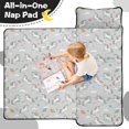 thumbnail image 4 of Unicorn and Planet Gray Pattern Teens Toddler Nap Mat with Pillow, Sleeping Mat Bag for Preschool Daycare 51"x22", 4 of 6