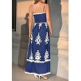 thumbnail image 5 of Summer Dress for Women 2025 Floral Sundress Spaghetti Strap Flowy Beach Vacation Boho Maxi Dresses Navy M, 5 of 7