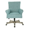 thumbnail image 2 of Pemberly Row Office Chair in Turquoise Fabric with Gray Wash Wood, 2 of 5