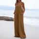 thumbnail image 4 of Mono informal con hombros descubiertos para mujer, mono con tirantes y botones sólidos, pantalón de pierna con bolsillo ancho Fridja alkflakhf36789, 4 of 8